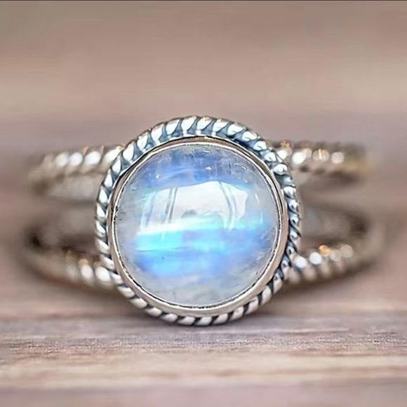 Jewelry - New!! Boho‎ Style Moonstone Inlay Double Layer Ring